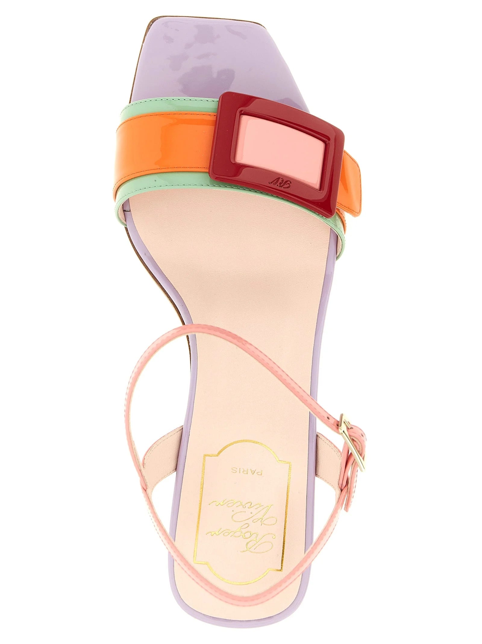 Roger Vivier Multicolor Calfskin Stiletto Heel Sandals