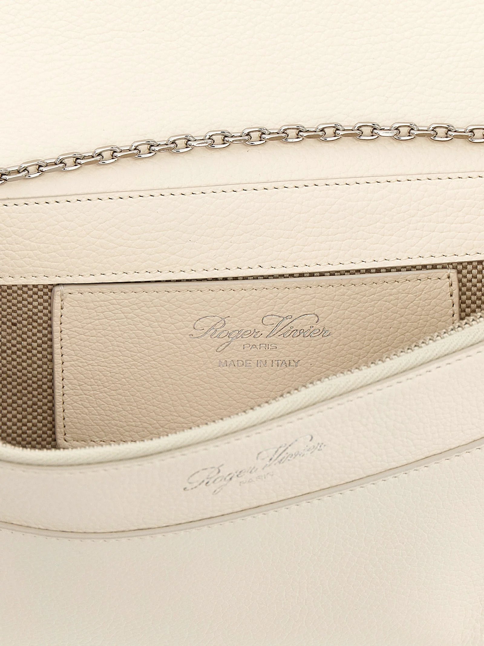 Roger Vivier White Calfskin Clutch Bag