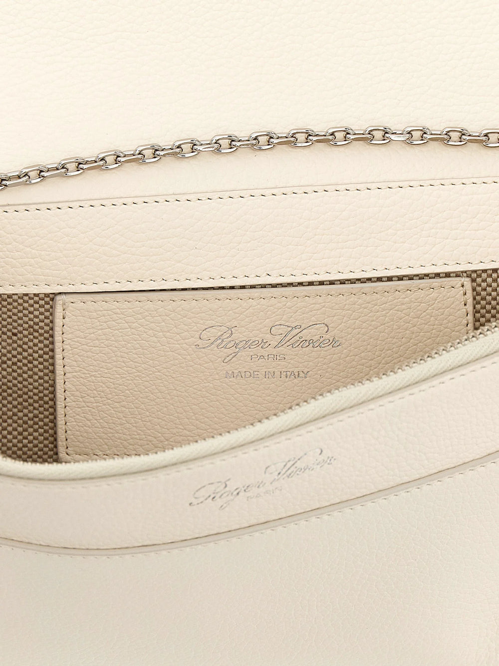 Roger Vivier White Calfskin Clutch Bag
