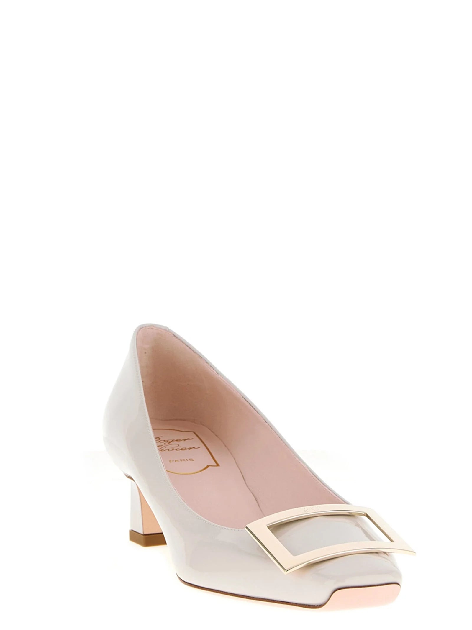 Roger Vivier White Calfskin Mid Heel Pumps - EU41/US11