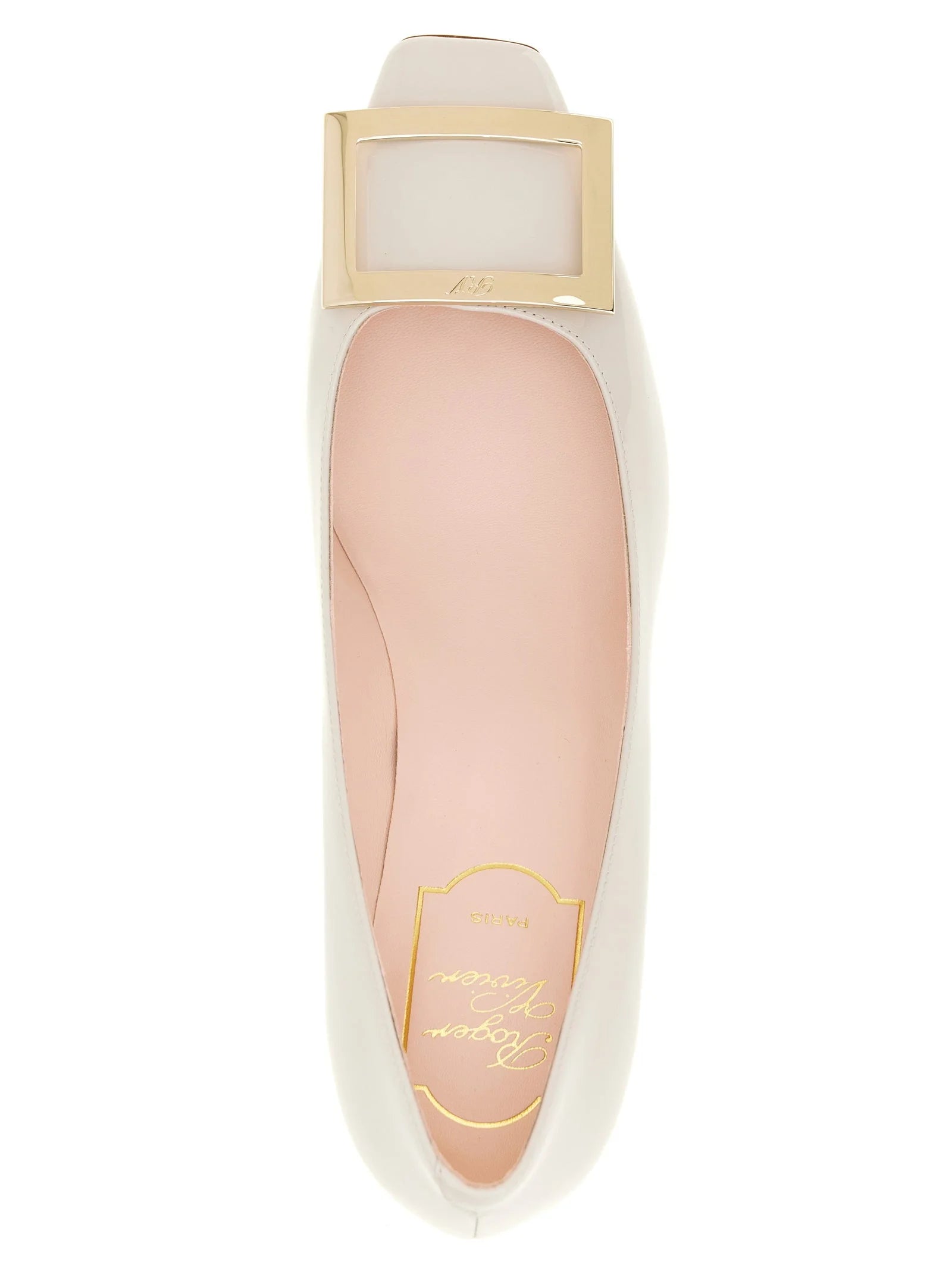 Roger Vivier White Calfskin Mid Heel Pumps - EU41/US11