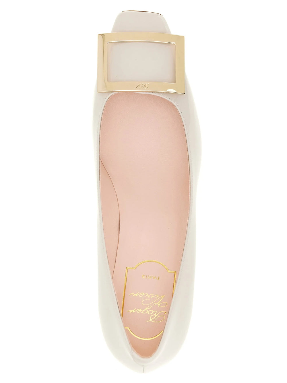 Roger Vivier White Calfskin Mid Heel Pumps - EU41/US11