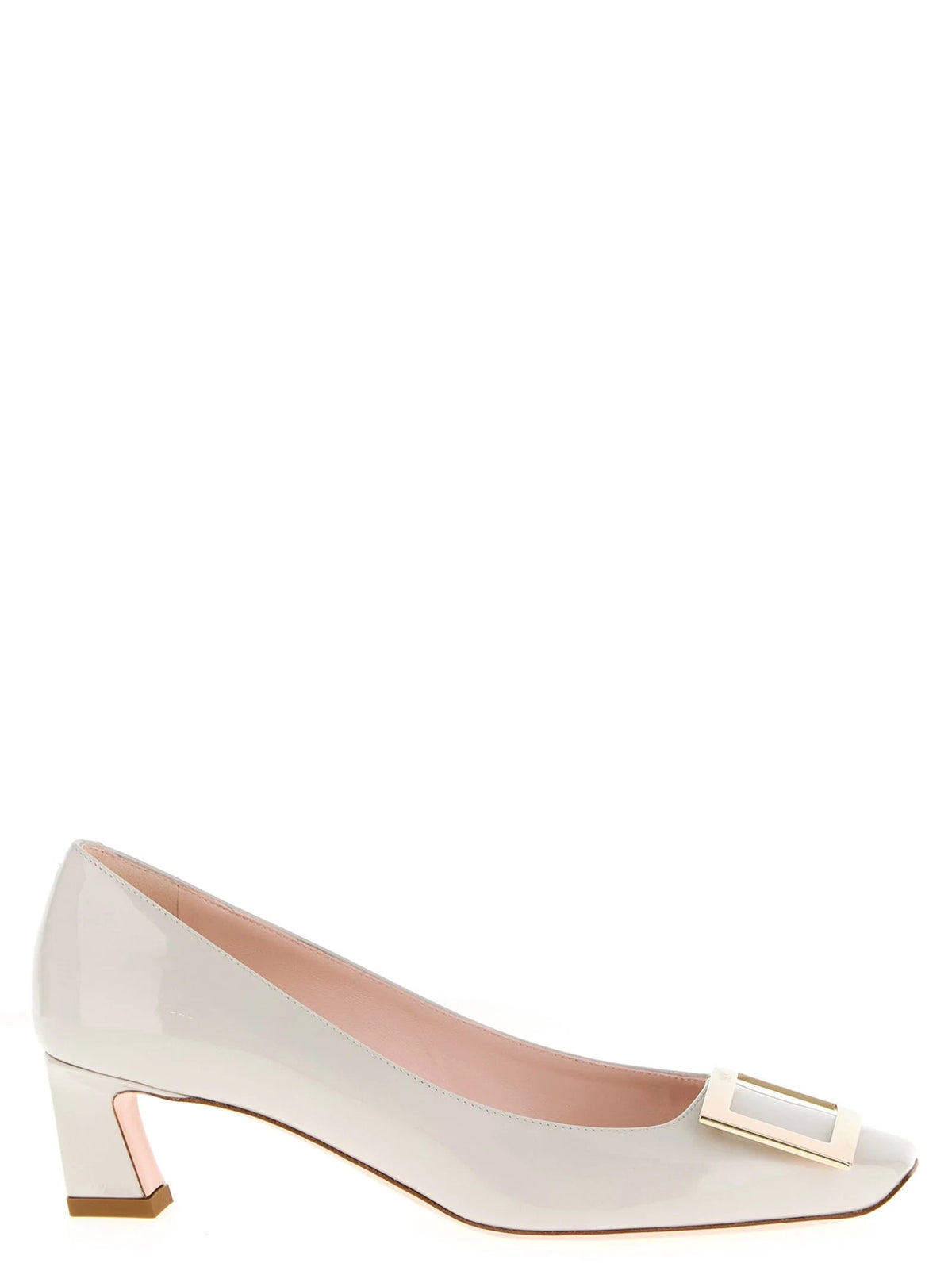Roger Vivier White Calfskin Mid Heel Pumps - EU41/US11