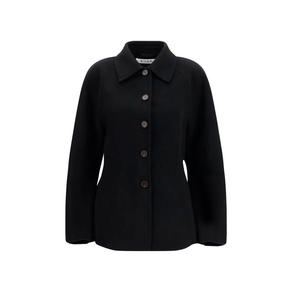 Rohe Black Wool Oves Aries Full-Length Jacket