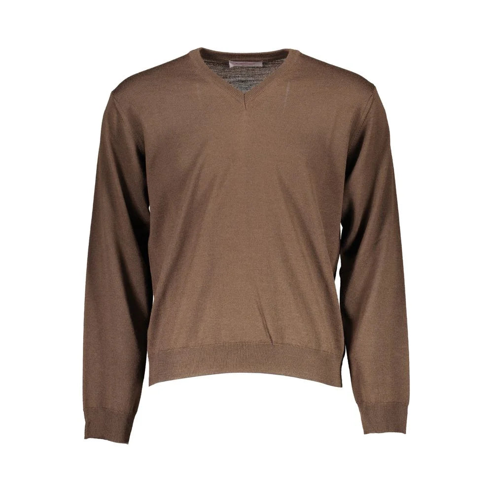 Romeo Gigli Brown Wool Men Sweater - Sweaters