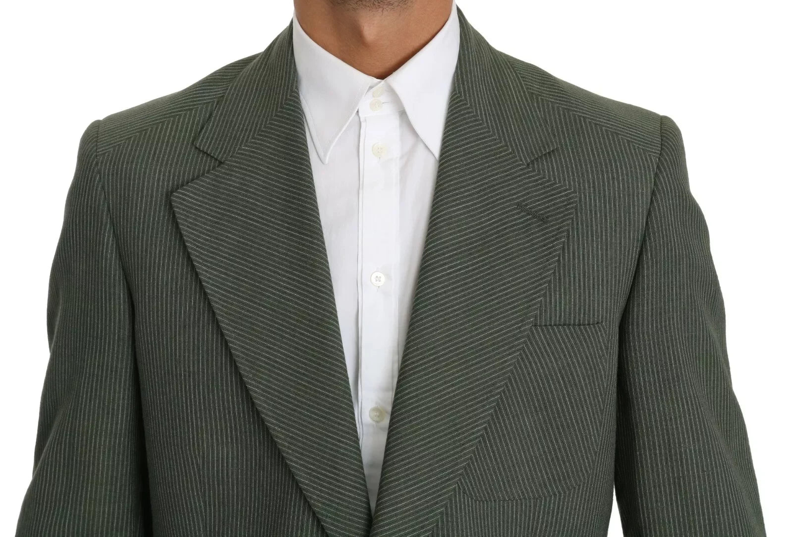 Romeo Gigli Green Linen Blazer One Piece Single Breasted Jacket - IT50 | L - Sport Jackets
