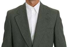 Romeo Gigli Green Linen Blazer One Piece Single Breasted Jacket - IT50 | L - Sport Jackets