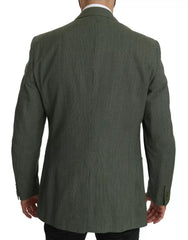 Romeo Gigli Green Linen Blazer One Piece Single Breasted Jacket - IT50 | L - Sport Jackets