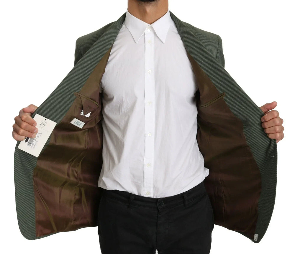 Romeo Gigli Green Linen Blazer One Piece Single Breasted Jacket - IT50 | L - Sport Jackets