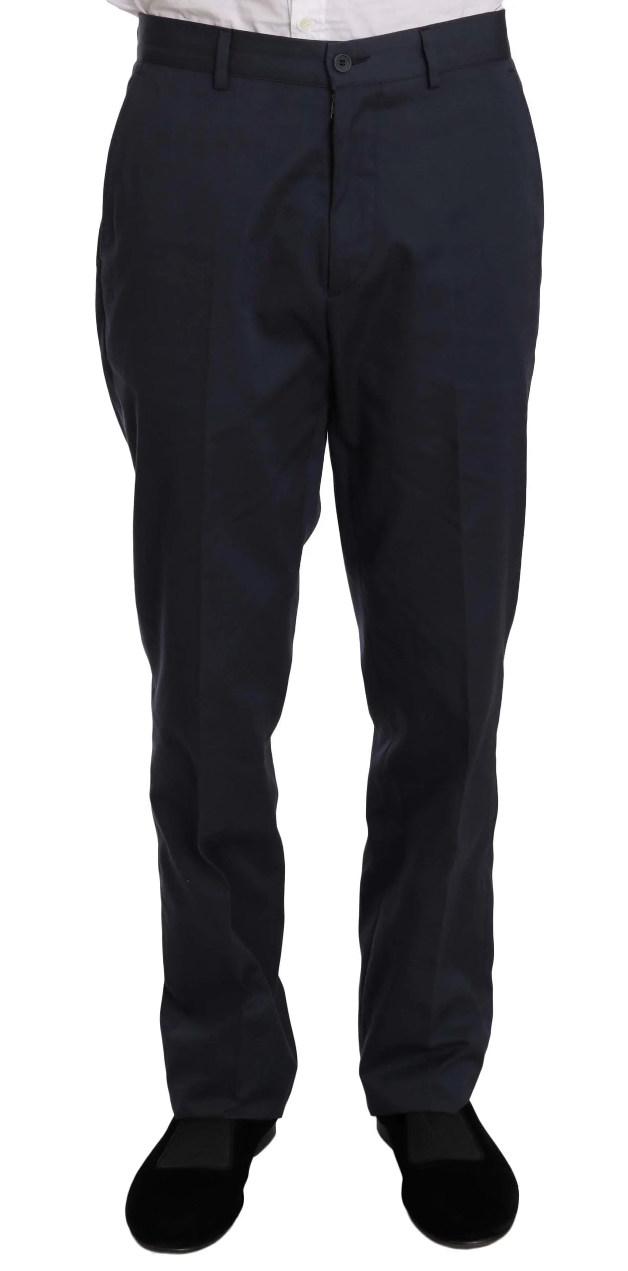 Romeo Gigli Two Piece 3 Button Cotton Blue Solid Suit - IT50 | L - Suits