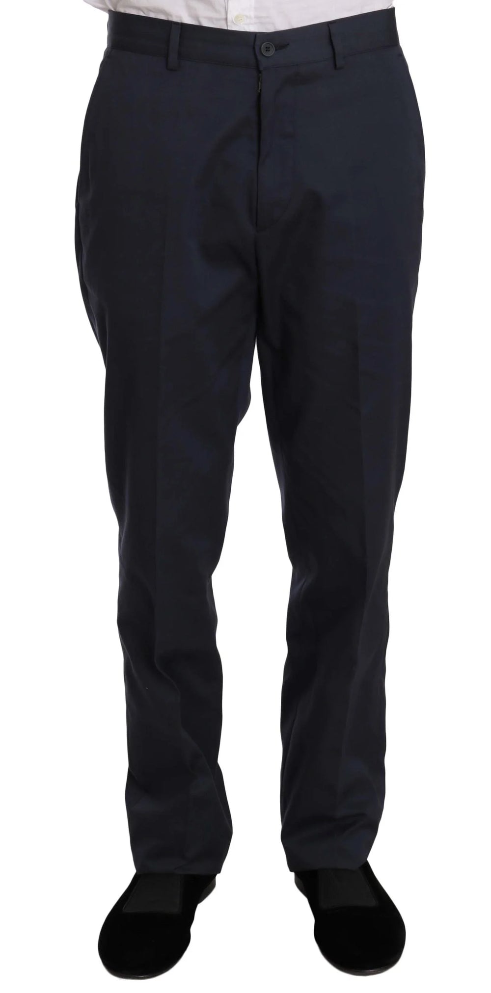 Romeo Gigli Two Piece 3 Button Cotton Blue Solid Suit - IT50 | L - Suits