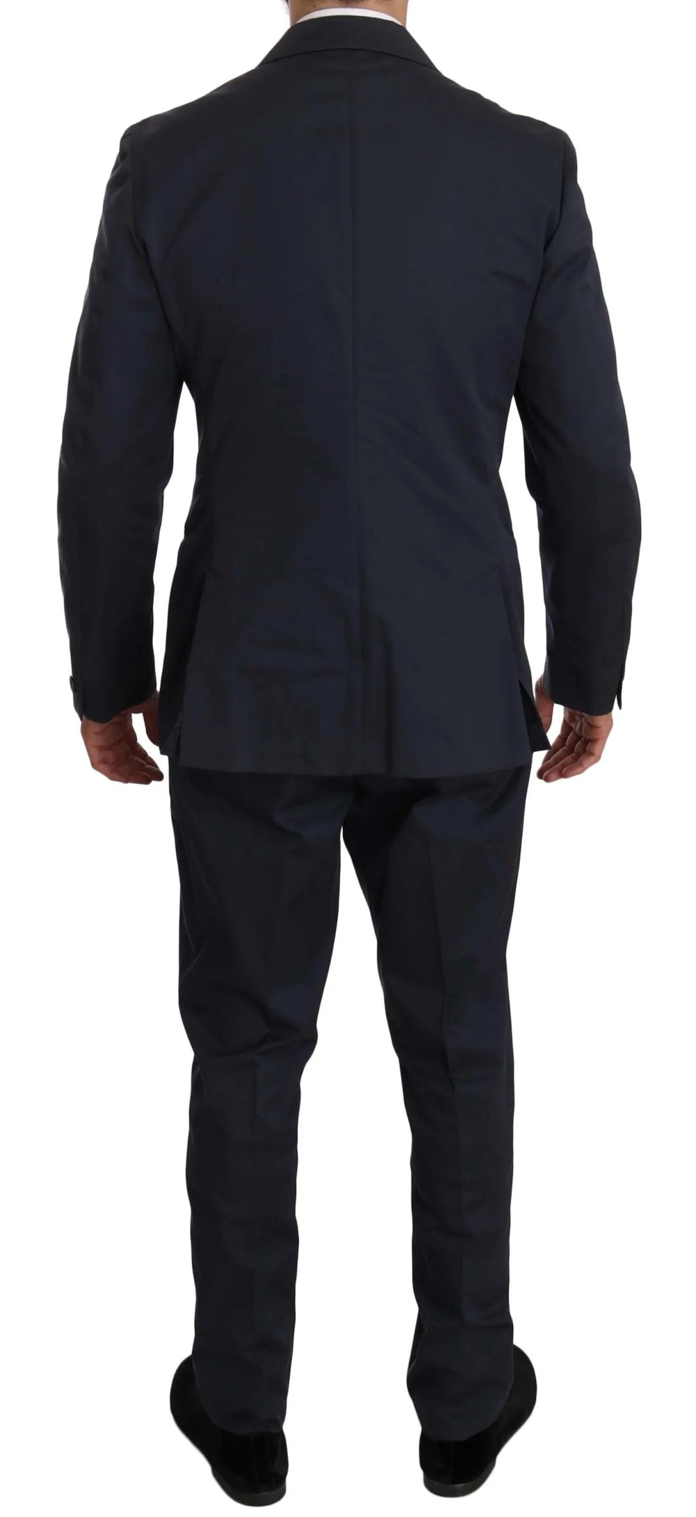 Romeo Gigli Two Piece 3 Button Cotton Blue Solid Suit - IT50 | L - Suits