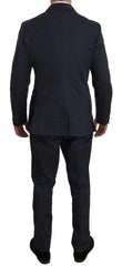 Romeo Gigli Two Piece 3 Button Cotton Blue Solid Suit - IT50 | L - Suits