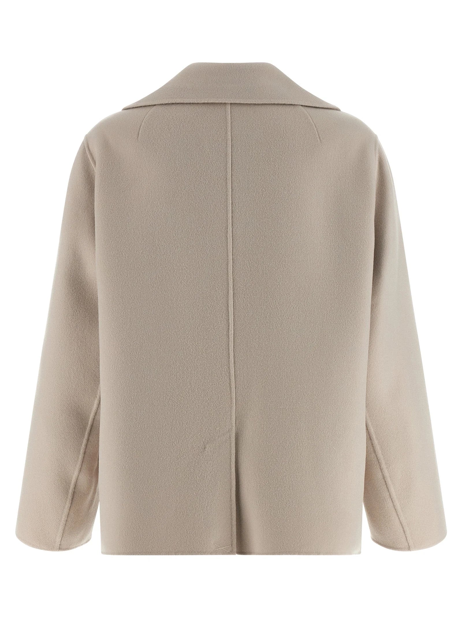 ’S Max Mara Beige Virgin Wool Biker Jacket