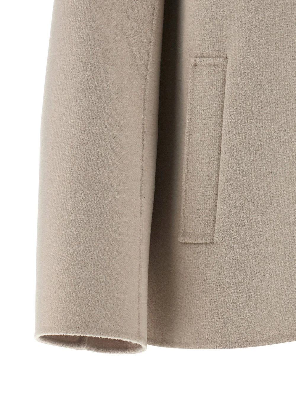’S Max Mara Beige Virgin Wool Biker Jacket
