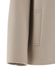 ’S Max Mara Beige Virgin Wool Biker Jacket