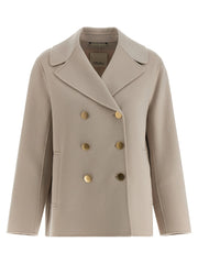 ’S Max Mara Beige Virgin Wool Biker Jacket