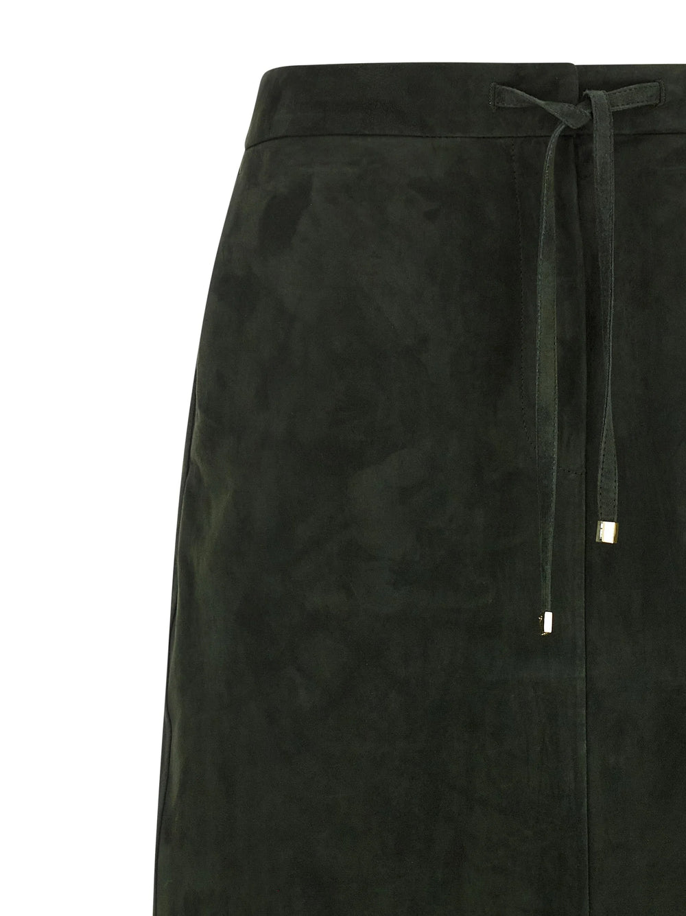 ’S Max Mara Bicolor Lamb Leather Midi Skirt