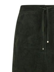 ’S Max Mara Bicolor Lamb Leather Midi Skirt