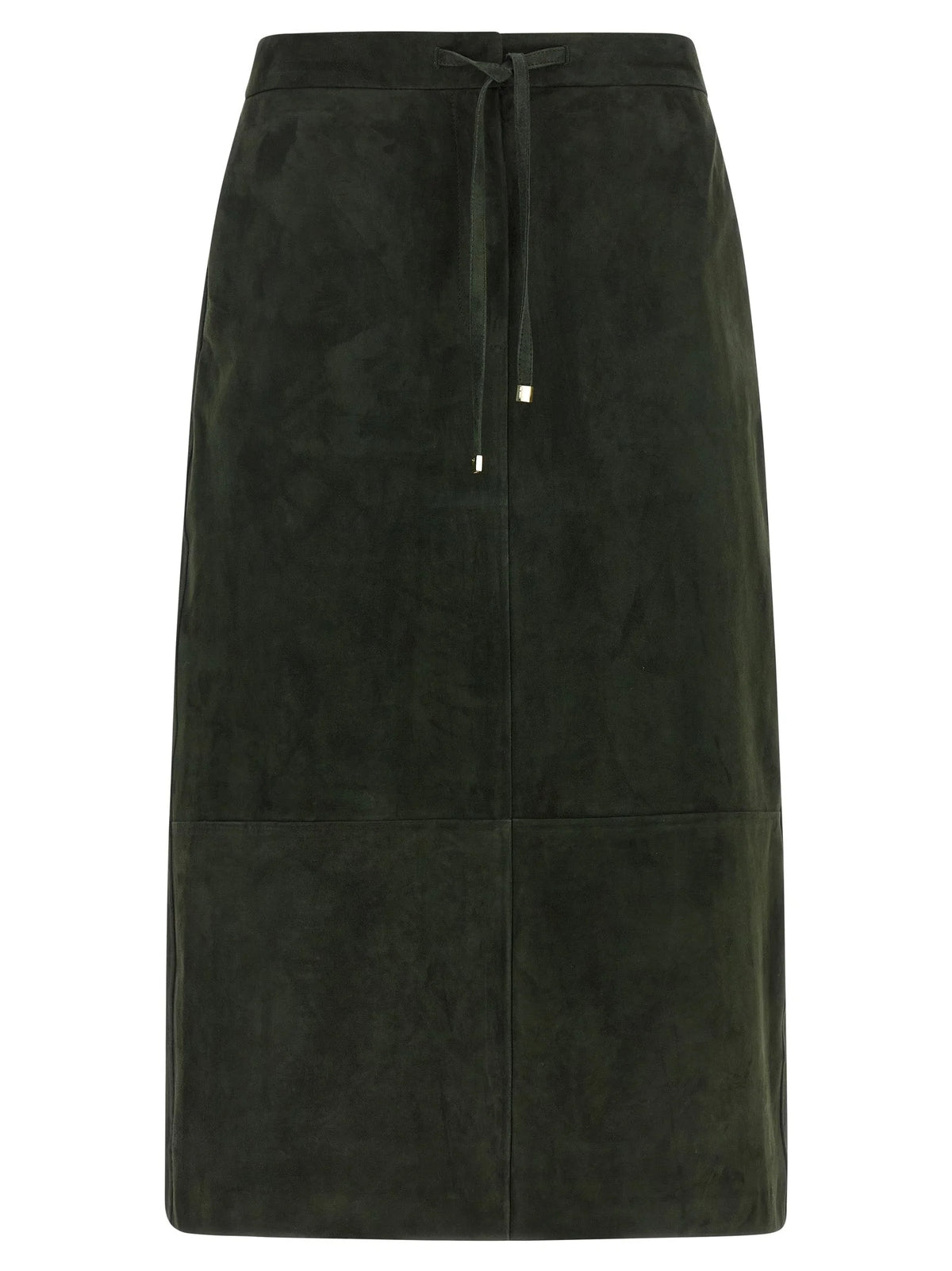 ’S Max Mara Bicolor Lamb Leather Midi Skirt