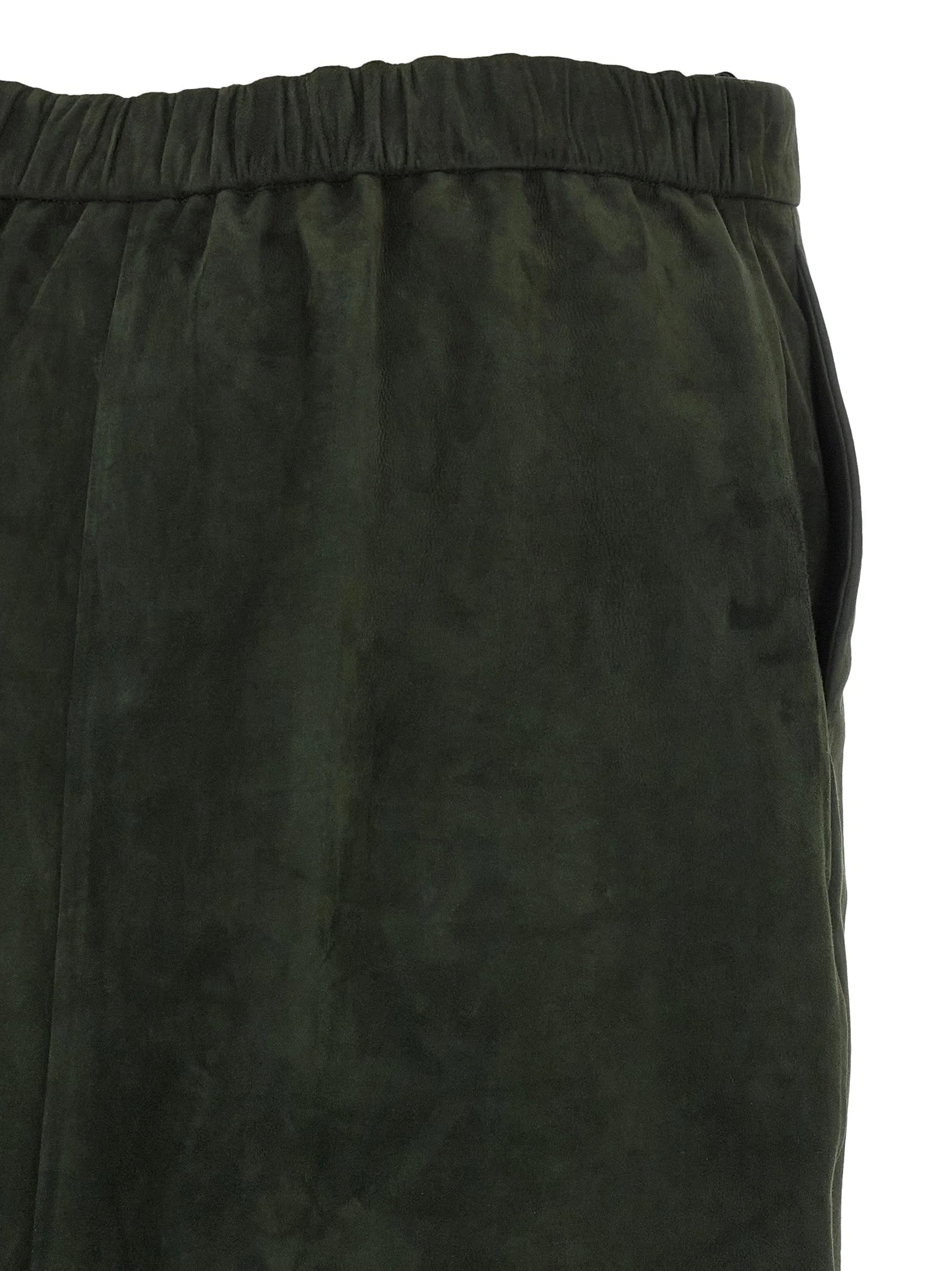 ’S Max Mara Bicolor Lamb Leather Midi Skirt