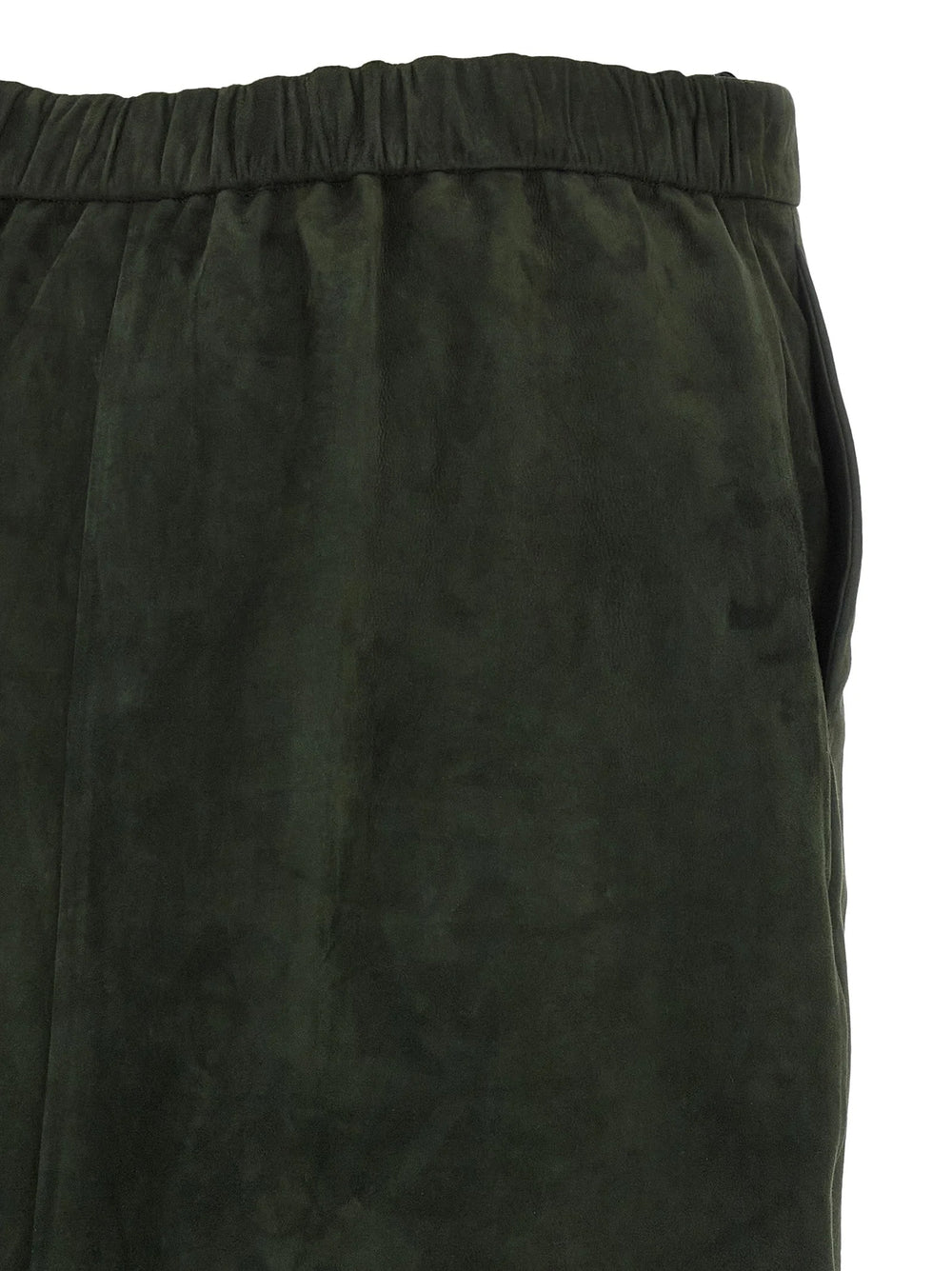 ’S Max Mara Bicolor Lamb Leather Midi Skirt
