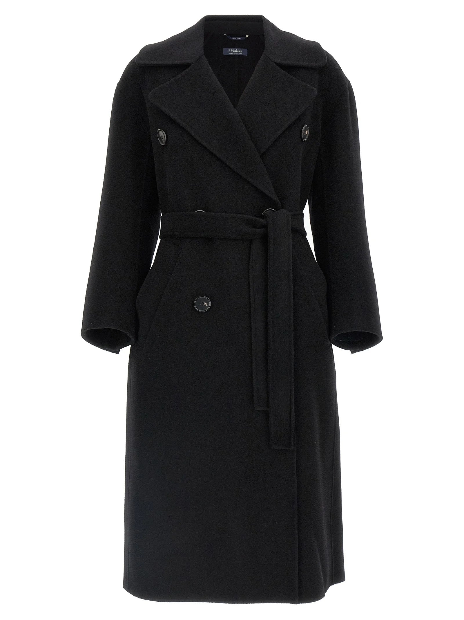 ’S Max Mara Black Virgin Wool Coat