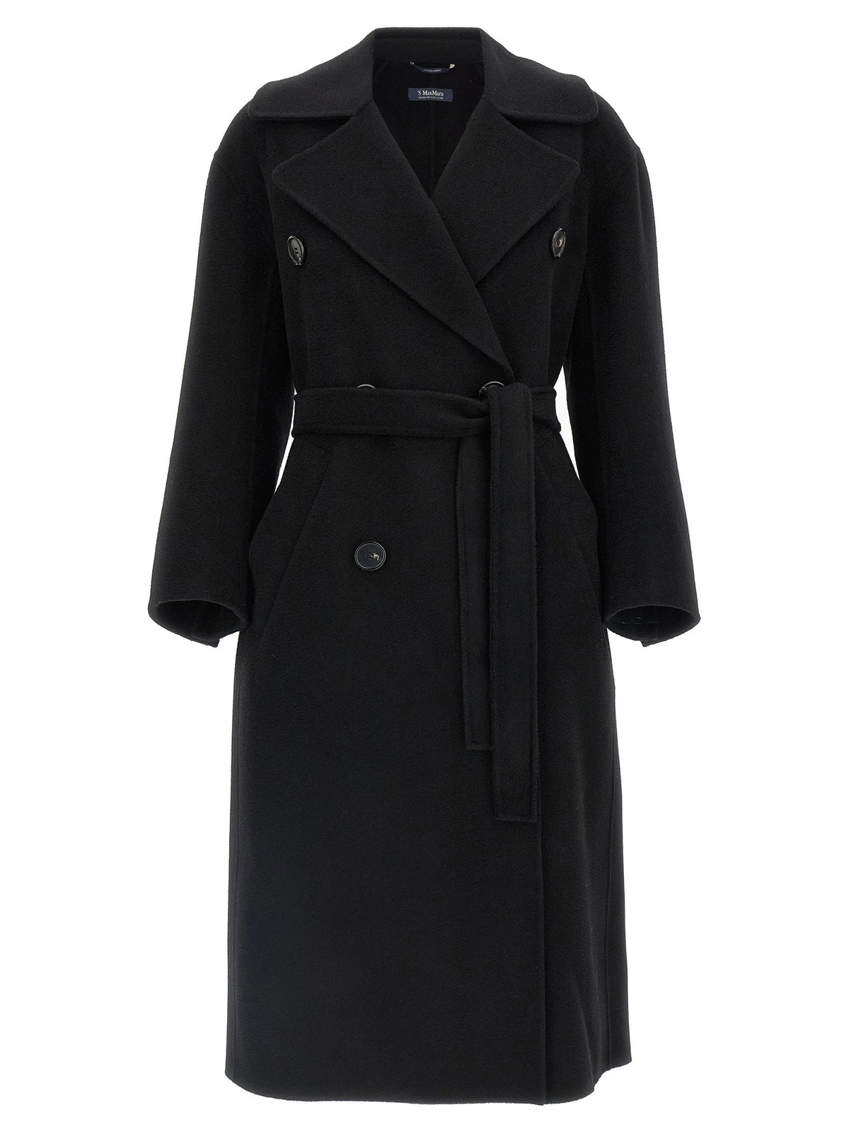 ’S Max Mara Black Virgin Wool Coat