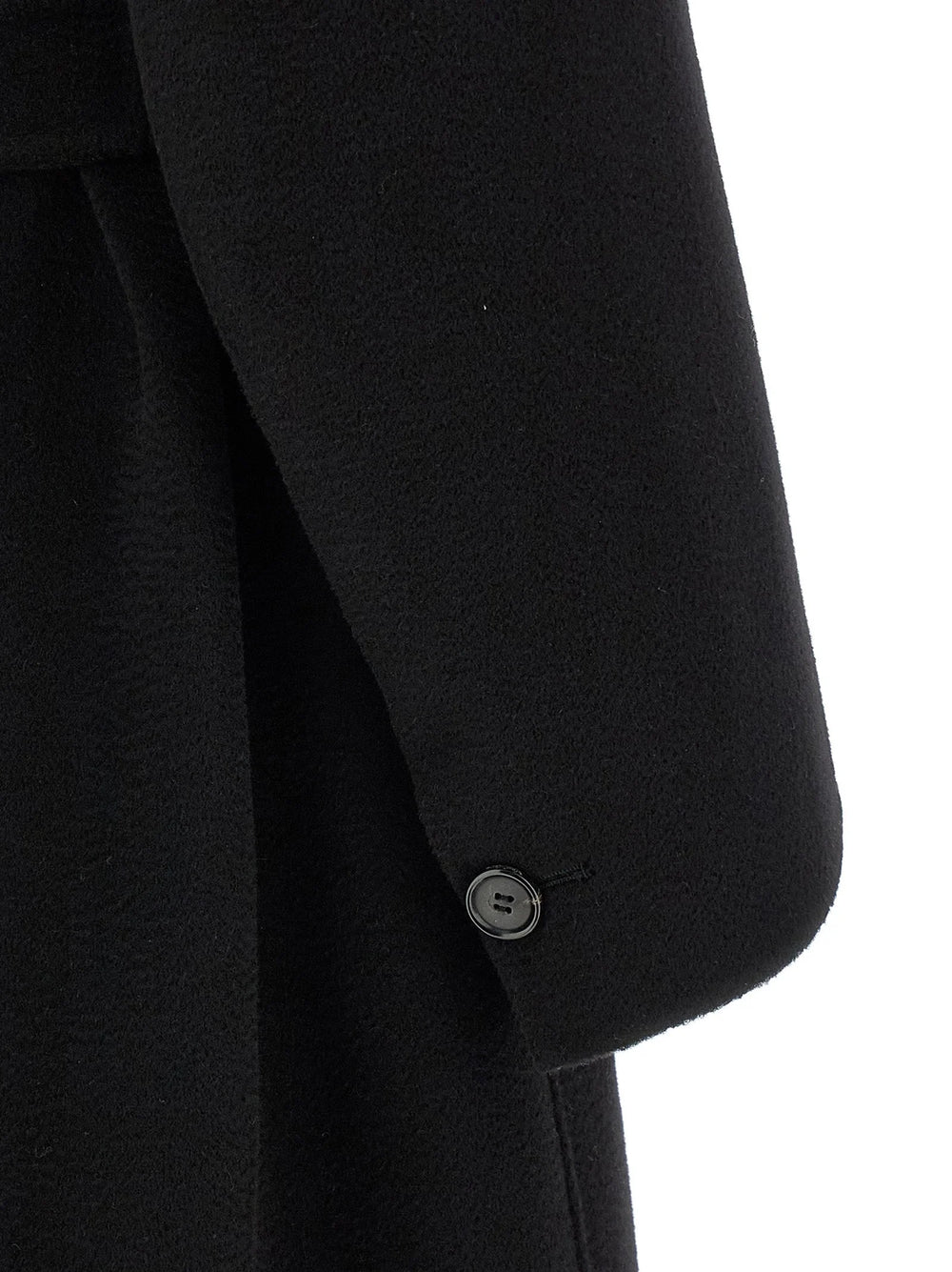 ’S Max Mara Black Virgin Wool Coat