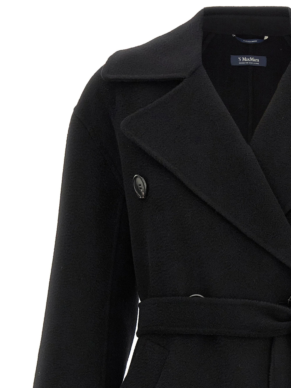 ’S Max Mara Black Virgin Wool Coat