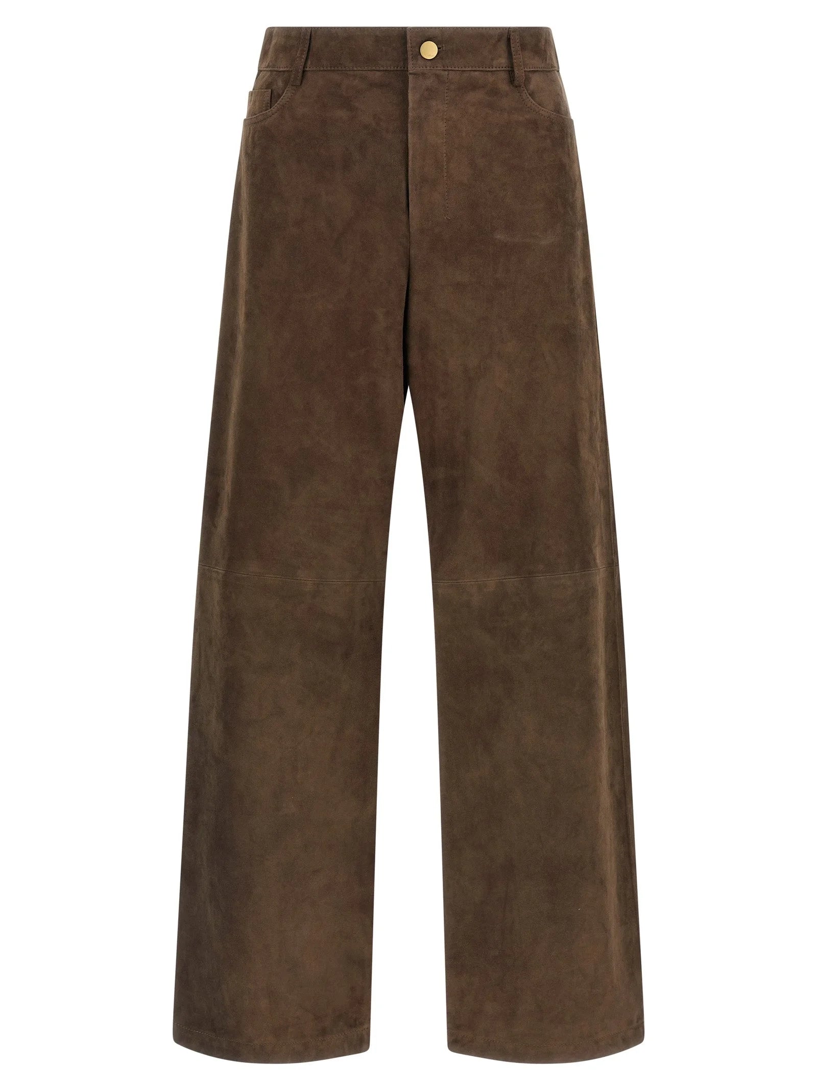 ’S Max Mara Brown Lamb Leather Casual Pants