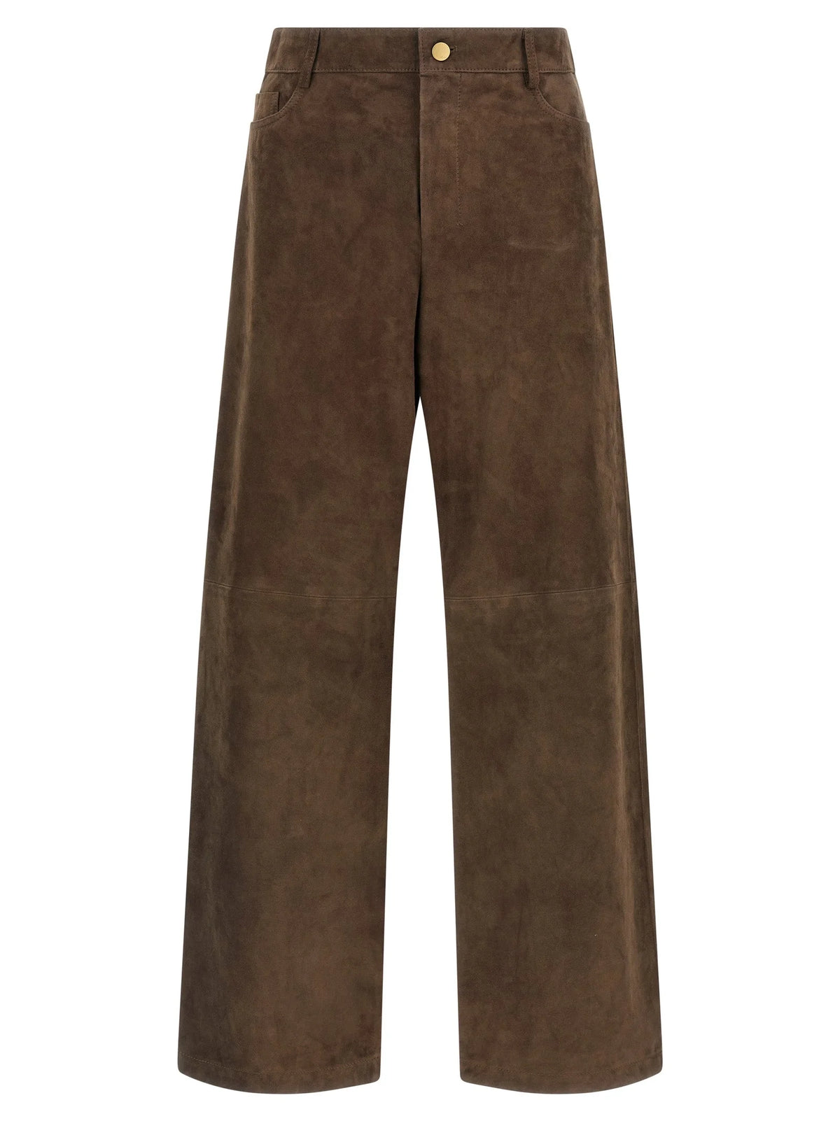 ’S Max Mara Brown Lamb Leather Casual Pants