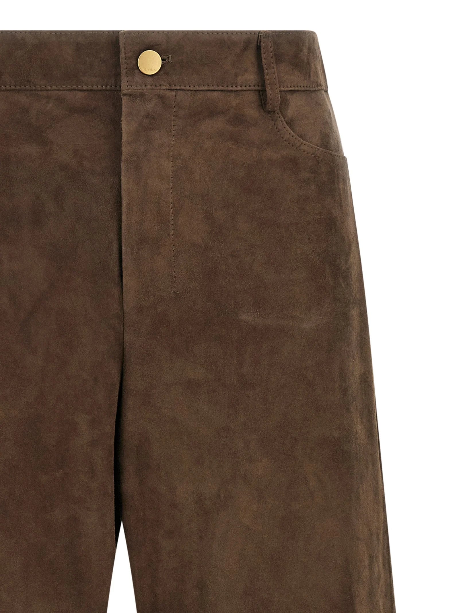 ’S Max Mara Brown Lamb Leather Casual Pants
