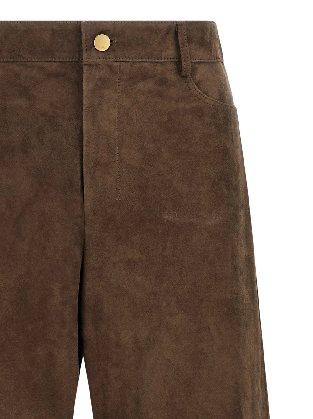 ’S Max Mara Brown Lamb Leather Casual Pants