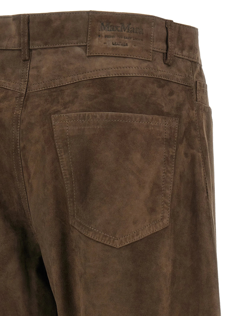 ’S Max Mara Brown Lamb Leather Casual Pants