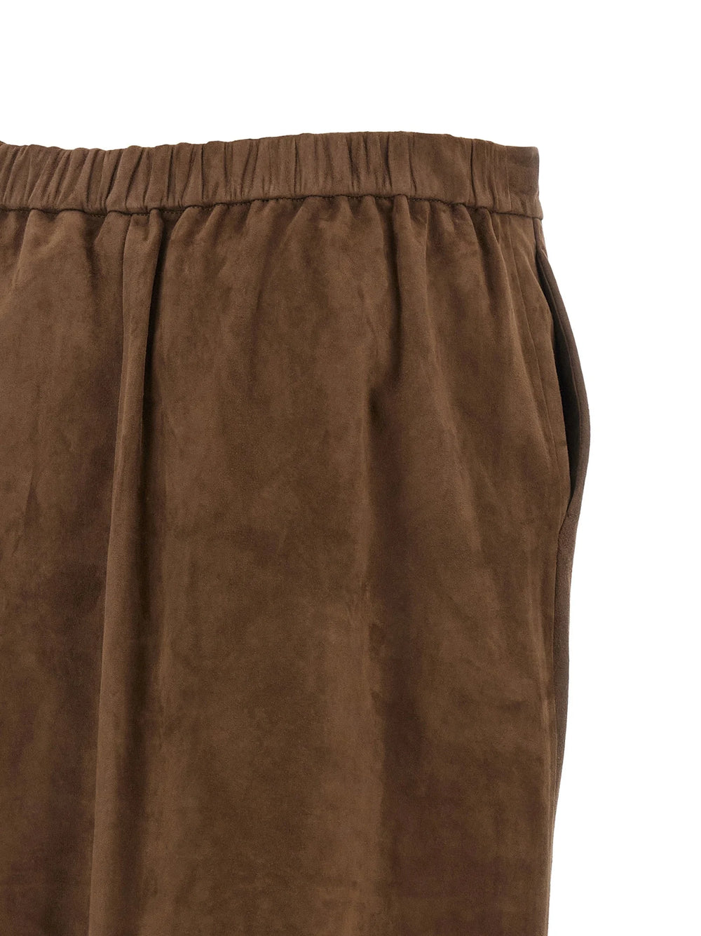 ’S Max Mara Gold Lamb Leather Midi Skirt