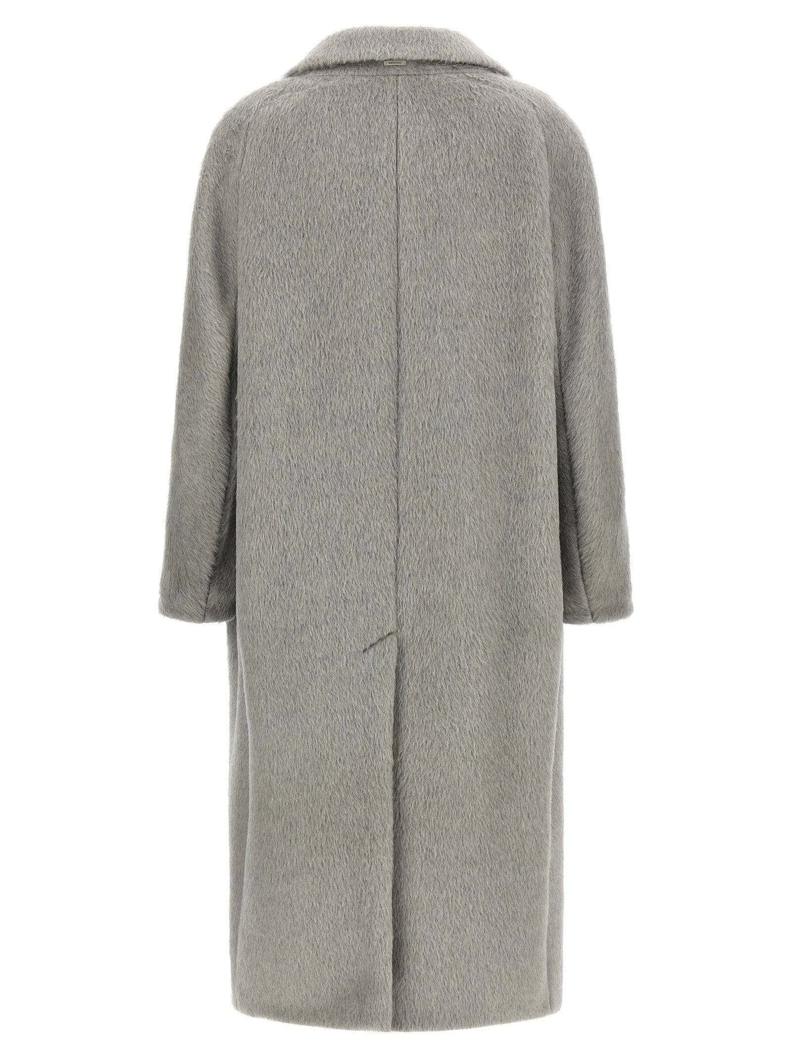 ’S Max Mara Gray Alpaca Leather Coat