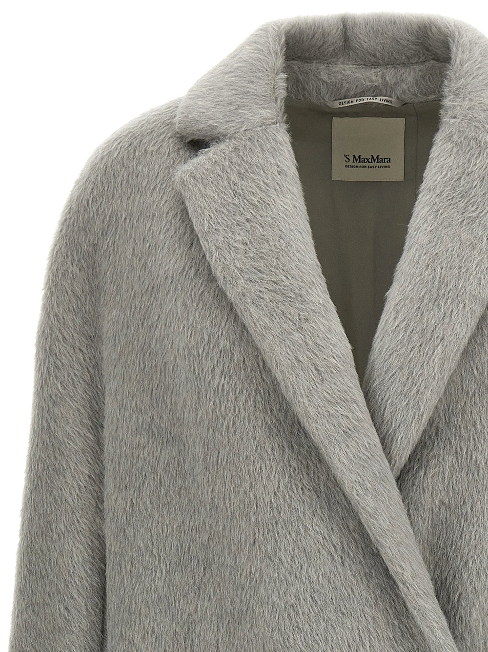 ’S Max Mara Gray Alpaca Leather Coat