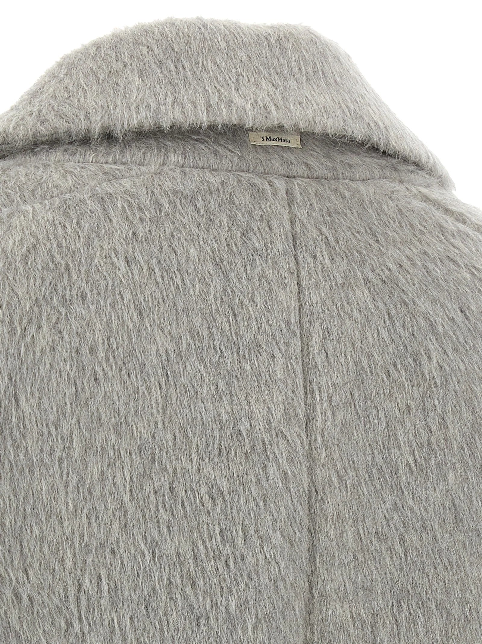 ’S Max Mara Gray Alpaca Leather Coat