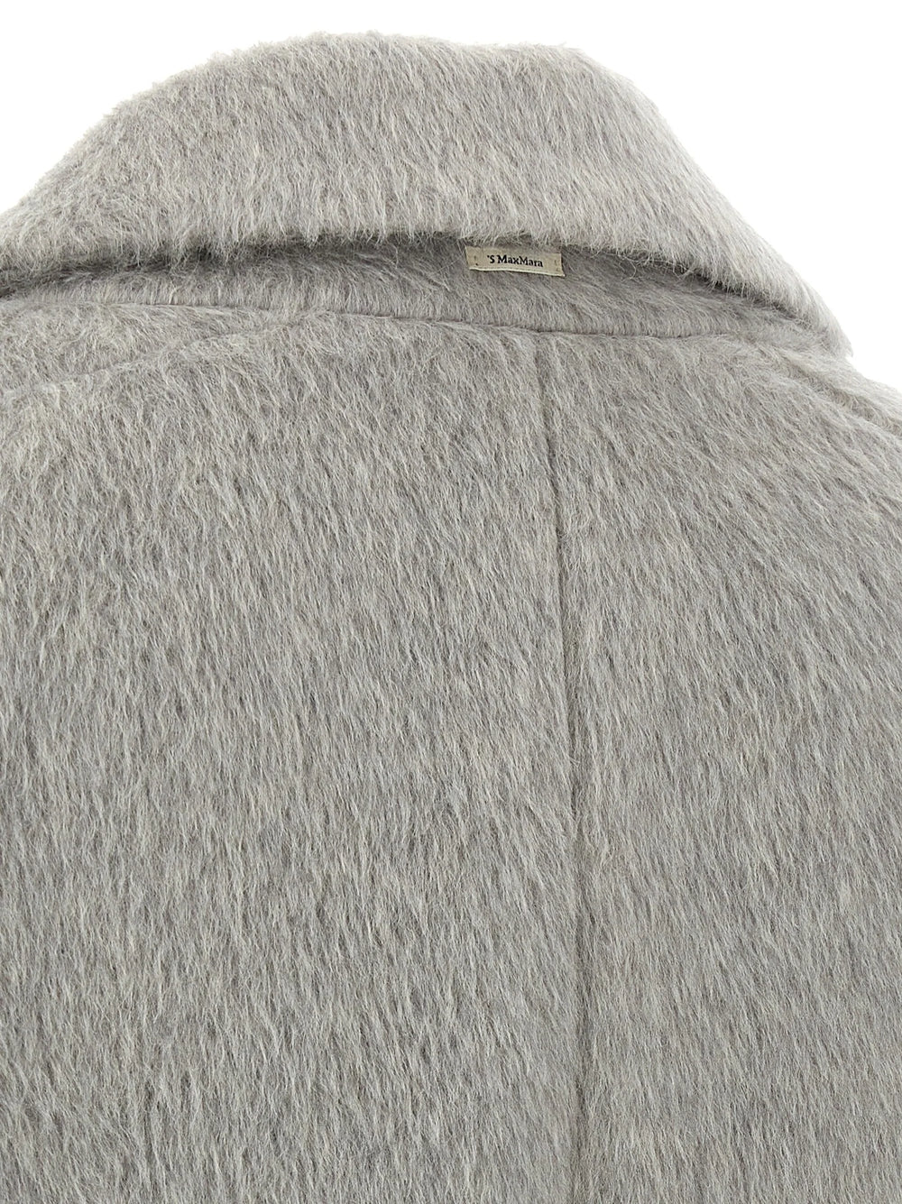 ’S Max Mara Gray Alpaca Leather Coat