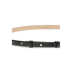 SA SU PHI Black Leather Thin Belt - 42 cm / 16.5 Inches