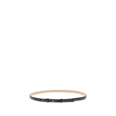 SA SU PHI Black Leather Thin Belt - 42 cm / 16.5 Inches