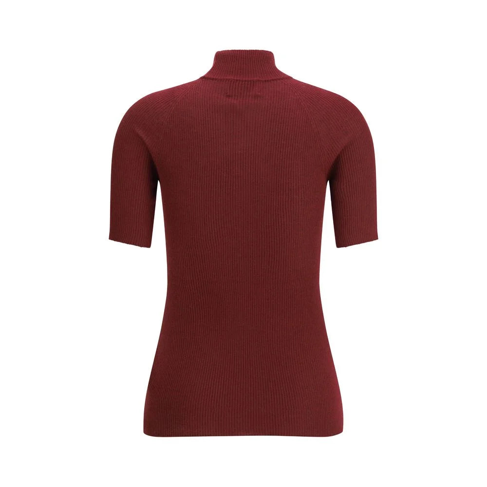 SA SU PHI Bordeaux Cashmere Top