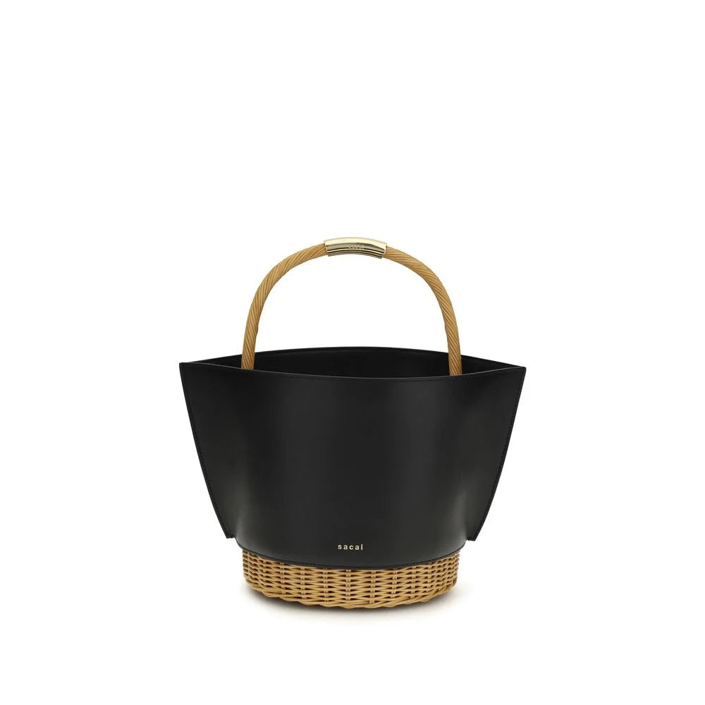 Sacai Black Calf Leather Bos Taurus Shoulder Bag