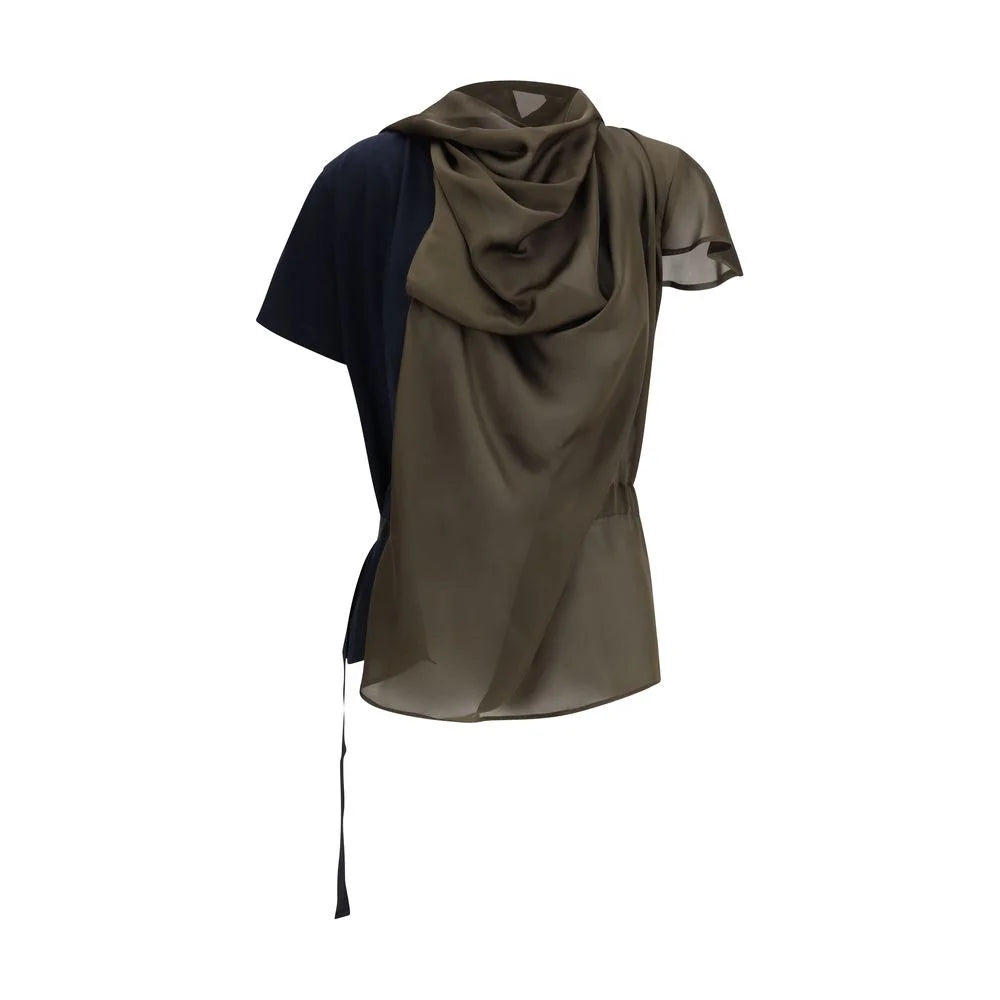 Sacai Black Cotton T-Shirt - 2