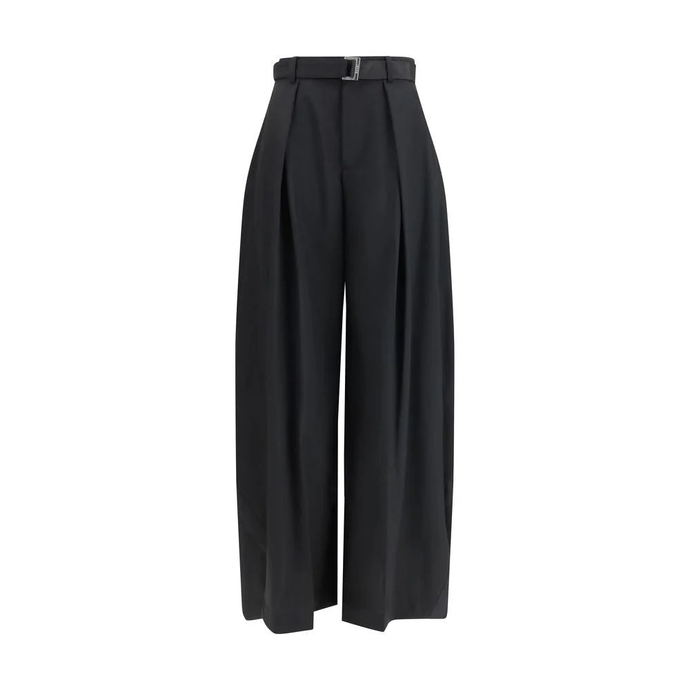 Sacai Black Polyester Casual Pants - 1