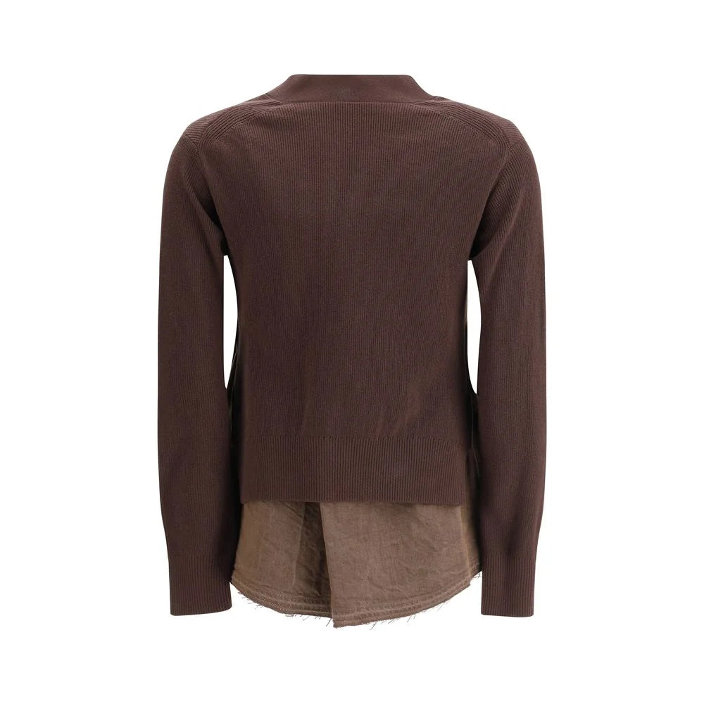 Sacai Brown Cotton Cardigan - 3 - Cardigans