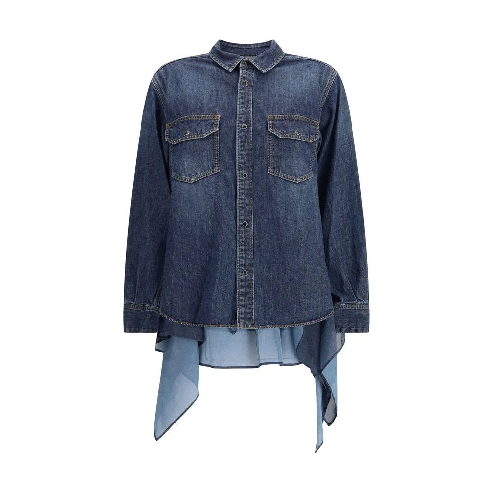 Sacai Denim and satin Shirt - Shirts