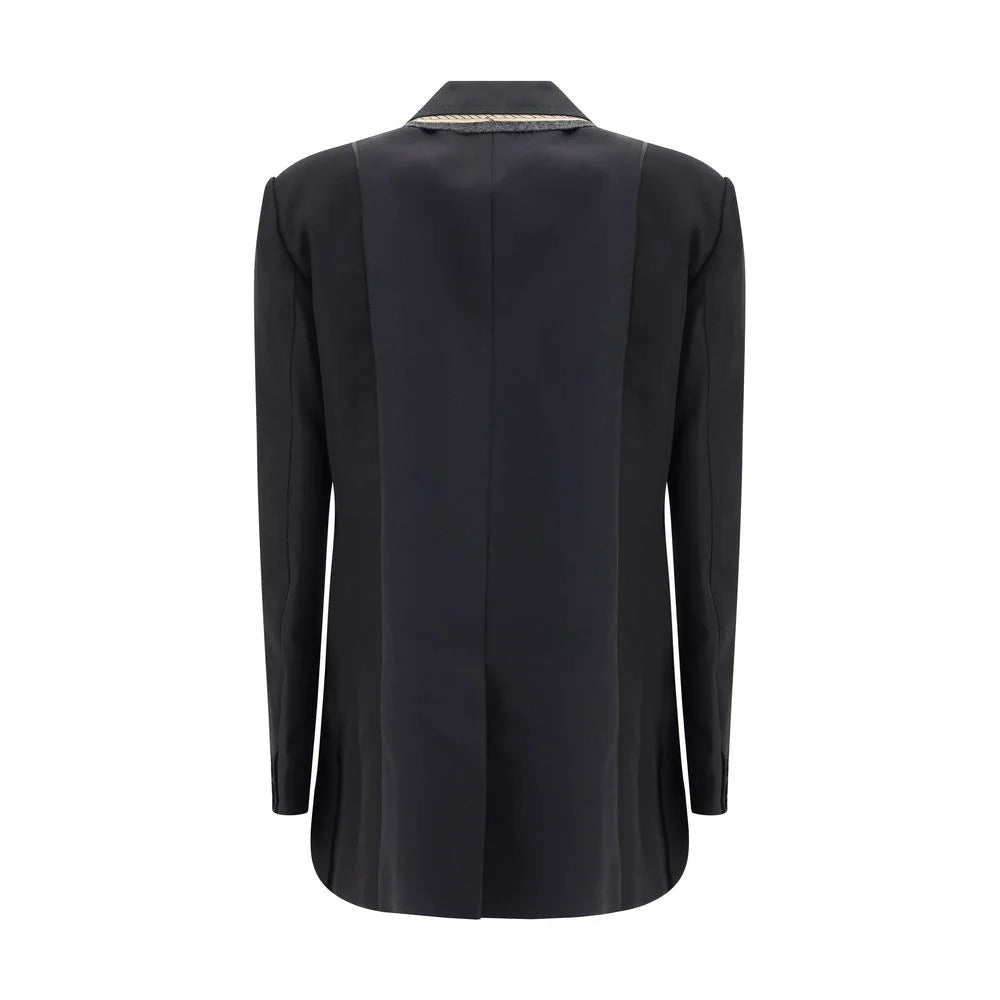 Sacai Double-breasted Blazer with double revers - 2 - Coats & Jackets