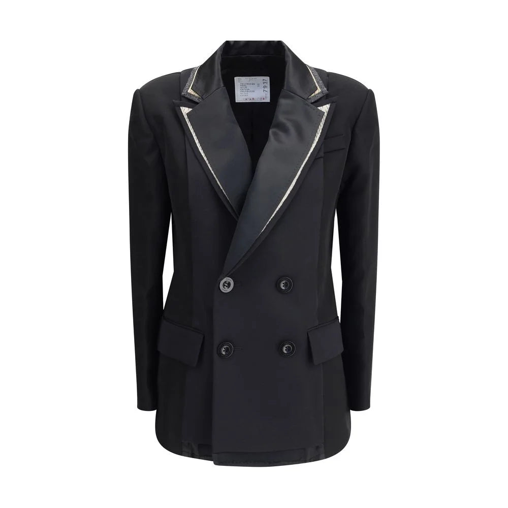 Sacai Double-breasted Blazer with double revers - 2 - Coats & Jackets